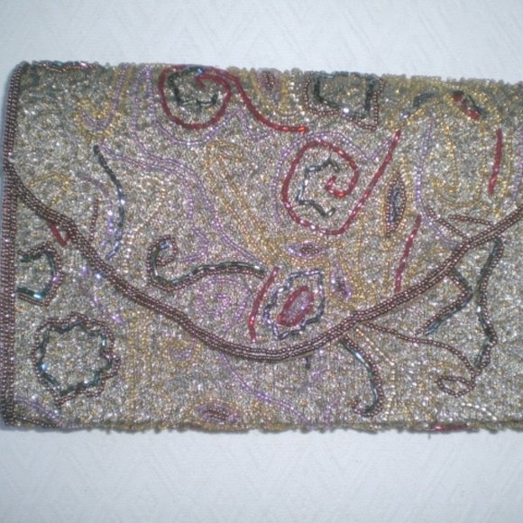 Vtg Delill beaded clutch shoulder evening bag - Picture 12 of 13